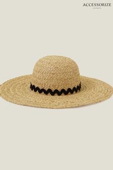 Accessorize Natural Floppy Hat with Ric Rac Trim (B53348) | OMR14
