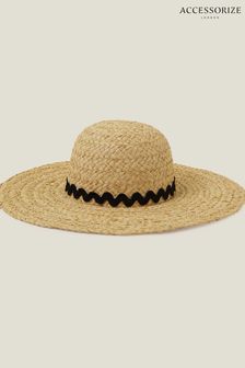 Accessorize Natural Floppy Hat with Ric Rac Trim