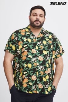Blend Black Printed Resort Short Sleeve Shirt (B53529) | $56