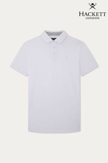 Hackett London Herren Kurzärmeliges Polo-Shirt, Weiss (B53645) | 156 €