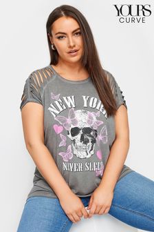 Yours Curve Skull Print Top