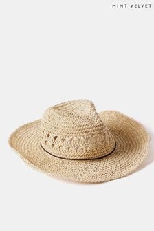 Mint Velvet Cream Straw Cowboy Hat (B53701) | €60