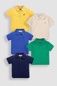 JoJo Maman Bébé Blue 5-Pack Polo Shirts (B53754) | $77