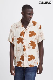 Blend Brown Floral Short Sleeve Shirt (B53784) | kr389