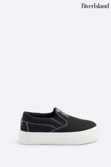 River Island Boys Canvas Slip-Ons Trainers