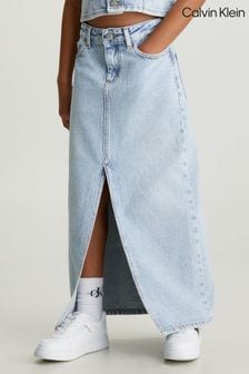 כחול  - חצאית קצרה עם כיסים ולוגו של Calvin Klein (B53978) | ‏377 ‏₪