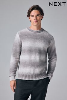 Grey Relaxed Fit Ombre Crew Jumper with Wool (B54031) | 220 zł