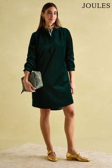 Зеленый - Joules Velvet Marlowe Nehru Collar Shirt Dress (B54033) | €110