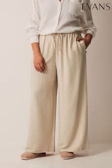 Curve Wide Leg Air Flow White Ground Trousers (B54070) | €45