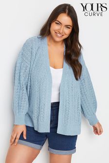 Yours Curve Blue Pointelle Balloon Sleeve Jumper (B54073) | 1,774 UAH