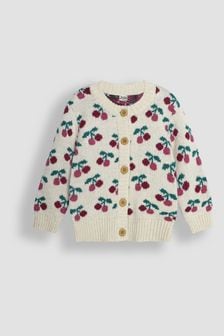 JoJo Maman Bébé Cream Cherry Cardigan (B54243) | €45