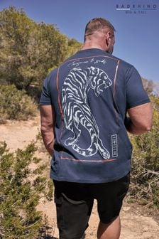BadRhino Big & Tall Blue Tiger Print T-Shirt (B54285) | 104 QAR