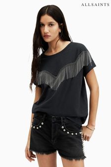 AllSaints Boy Tassel Black T-Shirt (B54301) | $126