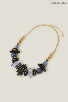 Accessorize Blue Mixed Disc Statement Necklace (B54495) | €27