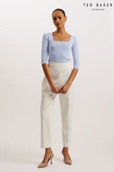 Ted Baker Blue Vallryy Square Neck Fitted Knit Top (B54500) | 136 €