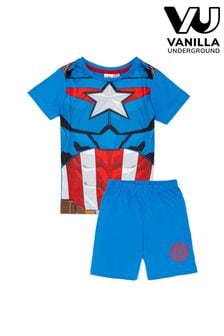 Vanilla Underground Blue Boys Captain America Short Pyjamas (B54684) | €25