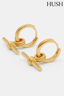 Hush Gold Harlow T-Bar Earrings (B54762) | kr363