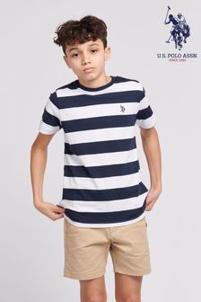 U.S. Polo Assn. Boys Blue Classic Stripe T-Shirt (B54917) | €36 - €43