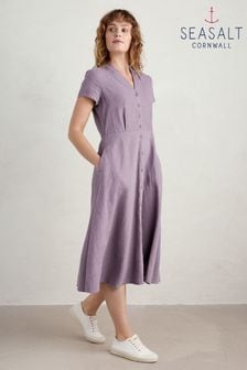 Seasalt Cornwall Purple Tall Carved Wood Dress (B54989) | LEI 581