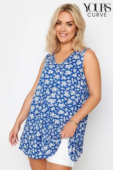 Yours Curve Blue Pleated Swing Vest (B55024) | €29