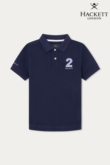 Синяя рубашка поло для старших мальчиков Hackett London (B55141) | €86