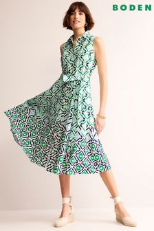 Boden Green Amy Sleeveless Shirt Dress (B55171) | AED693