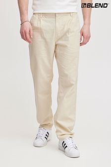 Blend Cream Linen Chino Trousers (B55246) | 223 SAR