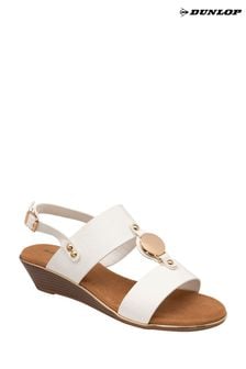 Dunlop White Wedge Open-Toe Sandals (B55247) | 2,289 UAH