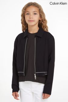 Calvin Klein黑色帶標誌拉鏈外套 (B55593) | NT$3,970