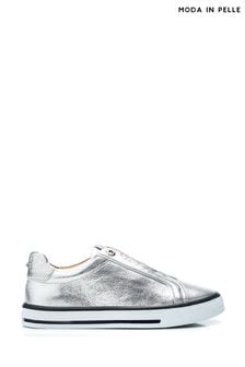 Moda in Pelle Silver Benni Elastic Slip On Trainers With Foxing Sole (B55596) | 182 €