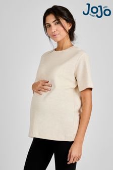 JoJo Maman Bébé Oatmeal Oversized Boyfriend Maternity T-Shirt (B55626) | $28