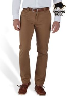 Raging Bull Tapered Chino Brown Trousers (B55758) | $118