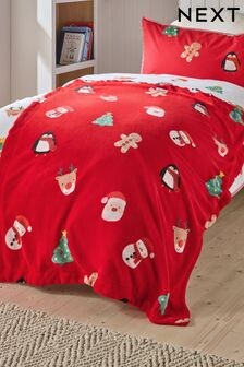 Red Santa Super Soft Fleece Throw Blanket (B55775) | $32 - $42