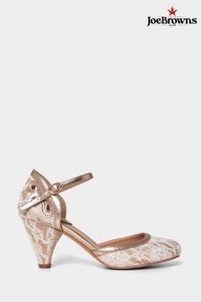 Joe Browns Gold Rose Metallic Ankle Strap Shoes (B55807) | 351 SAR