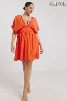 فستان شاطئ برتقالي مطرز من Figleaves (B55867) | 230 ر.س