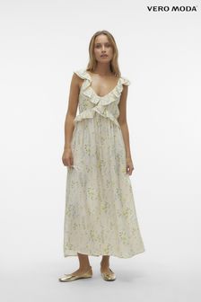 Vero Moda Ruffle Tie Back Floral Maxi Dress (B56034) | €50