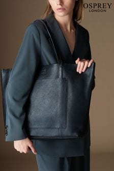 أسود - Osprey London The Vintage Leather Santa Fe Tote Bag (B56064) | ‪‏1,243‬ ر.س‏