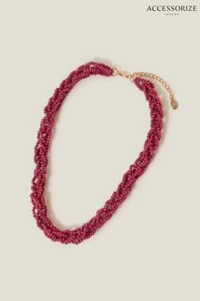 Accessorize Pink Seedbead Chain Collar Necklace (B56144) | NT$750