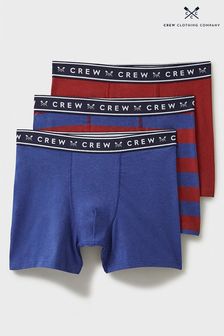 Crew Clothing Company Red Cotton Boxers 3 PK