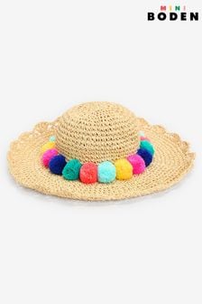 Бежевый - Boden соломенная шляпа с помпонами (B56438) | €33