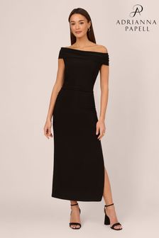 Adrianna Papell Matte Jersey Long Black Dress (B56652) | AED660