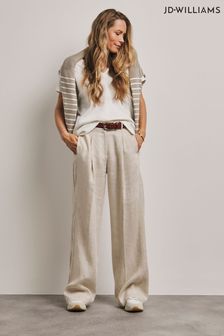 Anthology By JD Williams Natural Linen Wide Leg Trousers (B56706) | €58