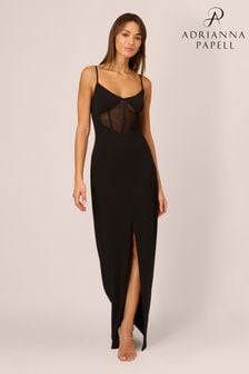 Adrianna Papell Knit Crepe Column Black Gown (B56806) | €394