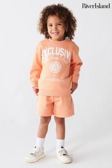 Koralle - River Island Mini Jungen-Set aus Sweatshirt und Shorts im College-Stil (B56808) | 31 €