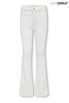 ONLY KIDS Wide Leg Adjustable Waist White Jeans (B56848) | €35