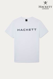 Hackett London Men Short Sleeve White T-Shirt (B56940) | KRW117,400