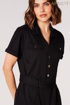 Apricot Black Boiler Suit With Poppers (B56978) | KRW104,600