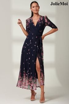 Jolie Moi Elkana Mirrored Floral Mesh Maxi Dress (B56985) | NT$3,690