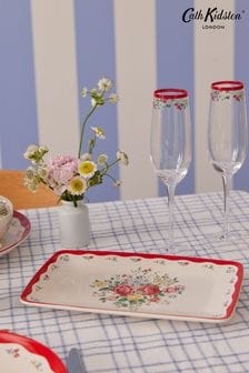 Cath Kidston Red Feels Like Home Set of 4 Champagne Flute Glasses (B57096) | €44
