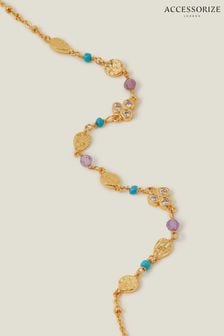Accessorize 14ct Gold Plated Tone Bead Bobble Chain Necklace (B57331) | €29